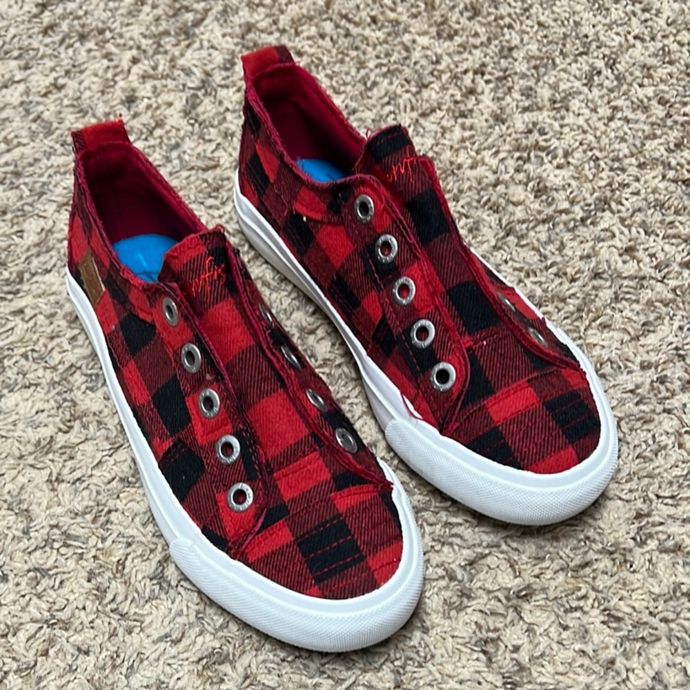 Plaid Red Women’s Slip-On Blowfish Shoes